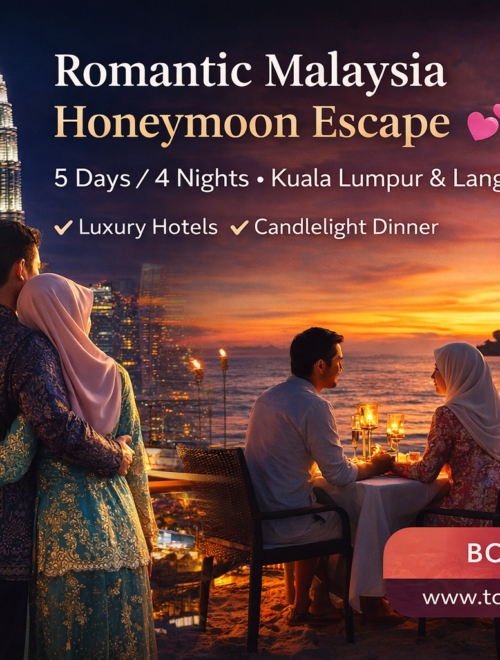 5D4N tour Kuala Lumpur + Langkawi island Honeymoon Package