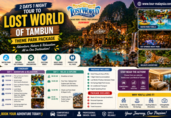 Private tour car from Kuala Lumpur to Ipoh – Lost World of Tambun experience