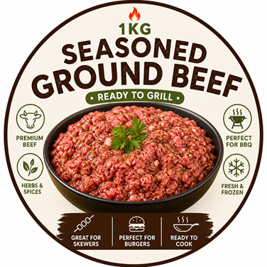 Seasoned ground beef Marinated skewers