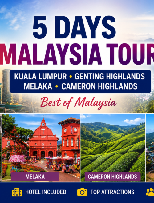5 Days Kuala Lumpur, Genting Highlands, Melaka & Cameron Highlands Tour Package